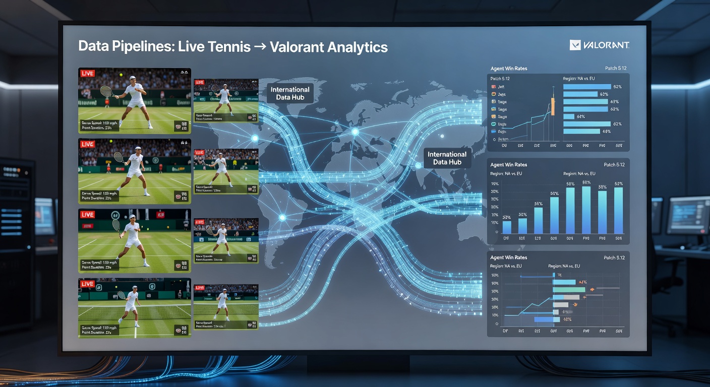 Technical diagram of real-time data synchronization between sports and esports platforms