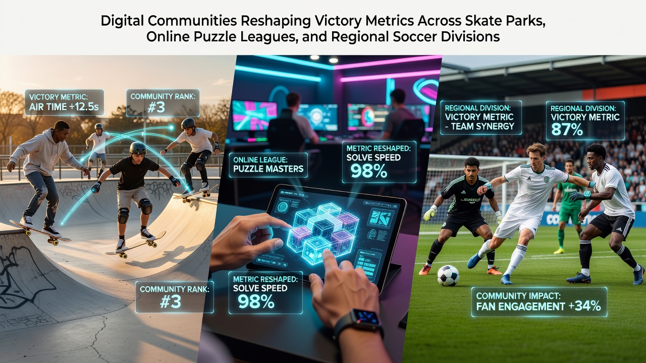 Skateboarders reviewing community-updated leaderboards at a local park in June 2026