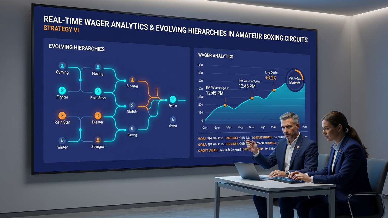 Analytics dashboards displaying wager data influence on boxing and strategy game rankings