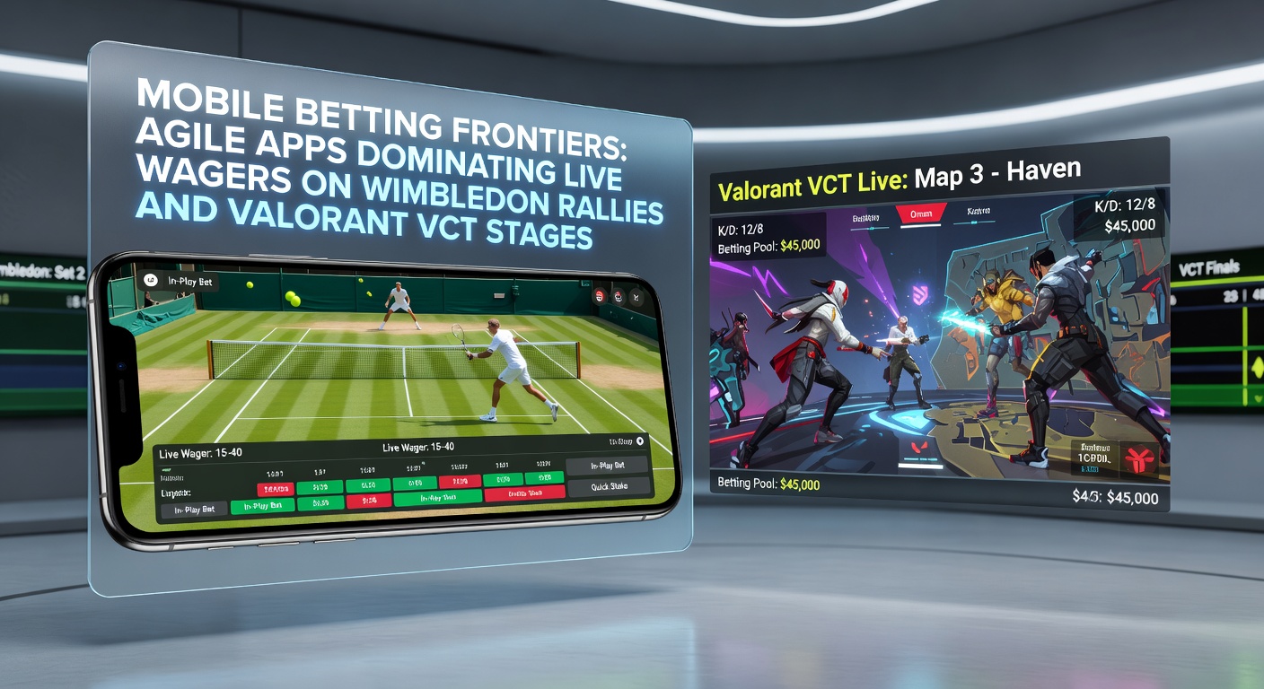 Smartphone screen displaying live Wimbledon rally betting options with real-time odds updating mid-point