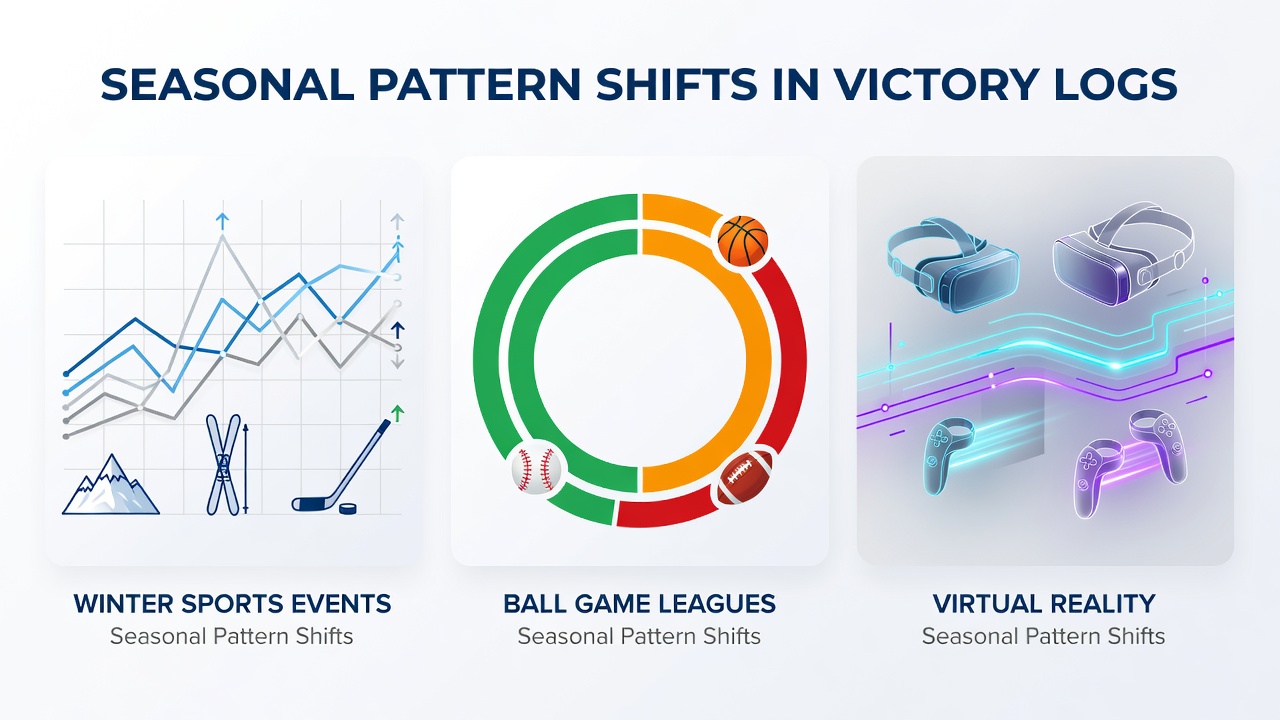 Detailed charts comparing win rate variations in seasonal sports and VR events